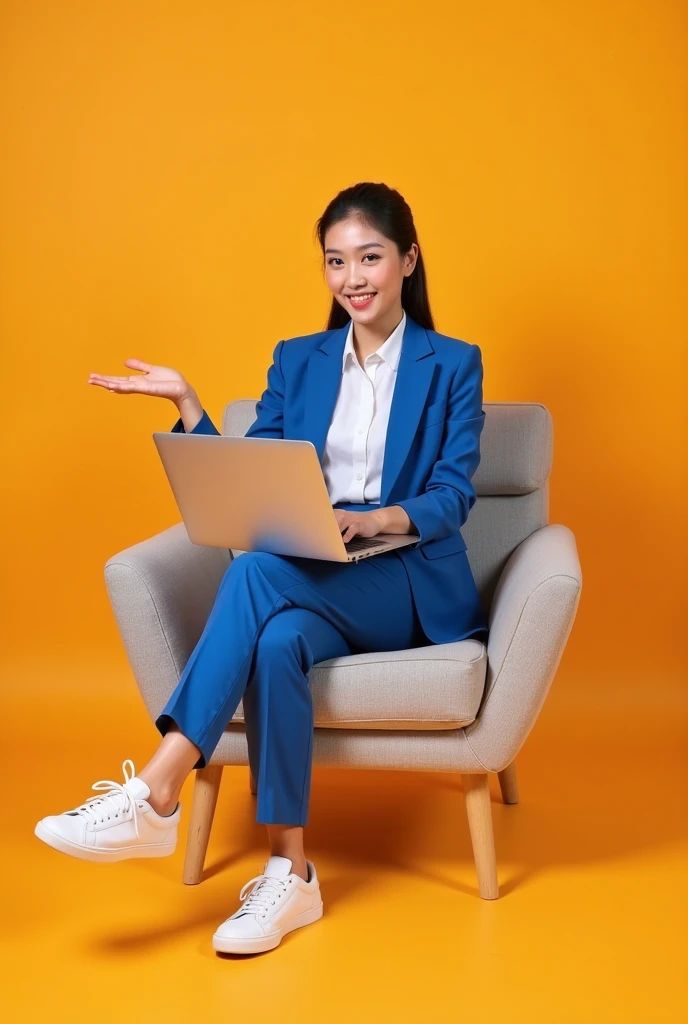 A consultant working on a laptop